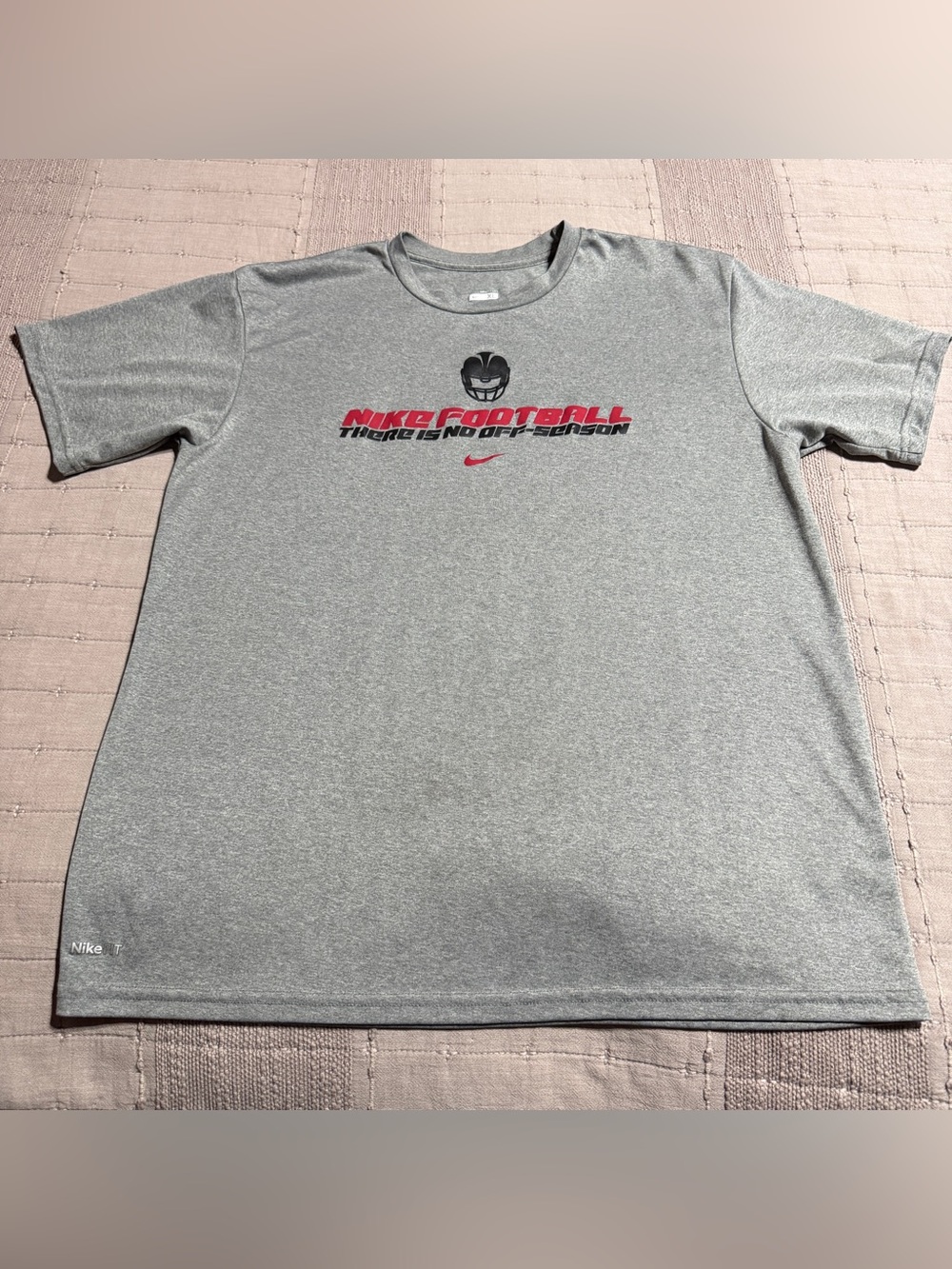 Nike Boys Gray Dri-FIT Graphic Crew Neck T-Shirt Size XL (18-20)